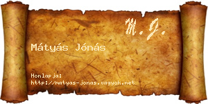 Mátyás Jónás névjegykártya